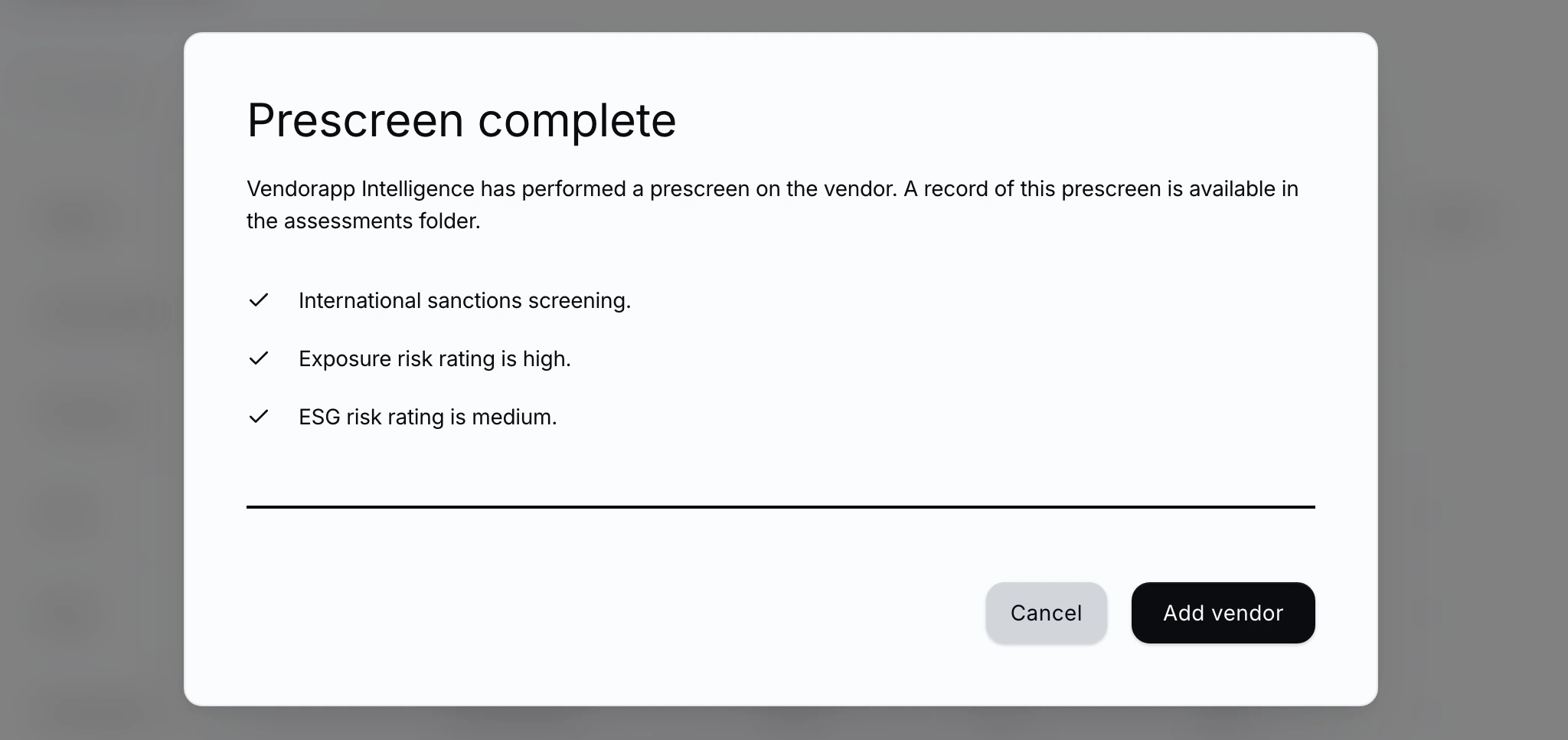 assess vendor