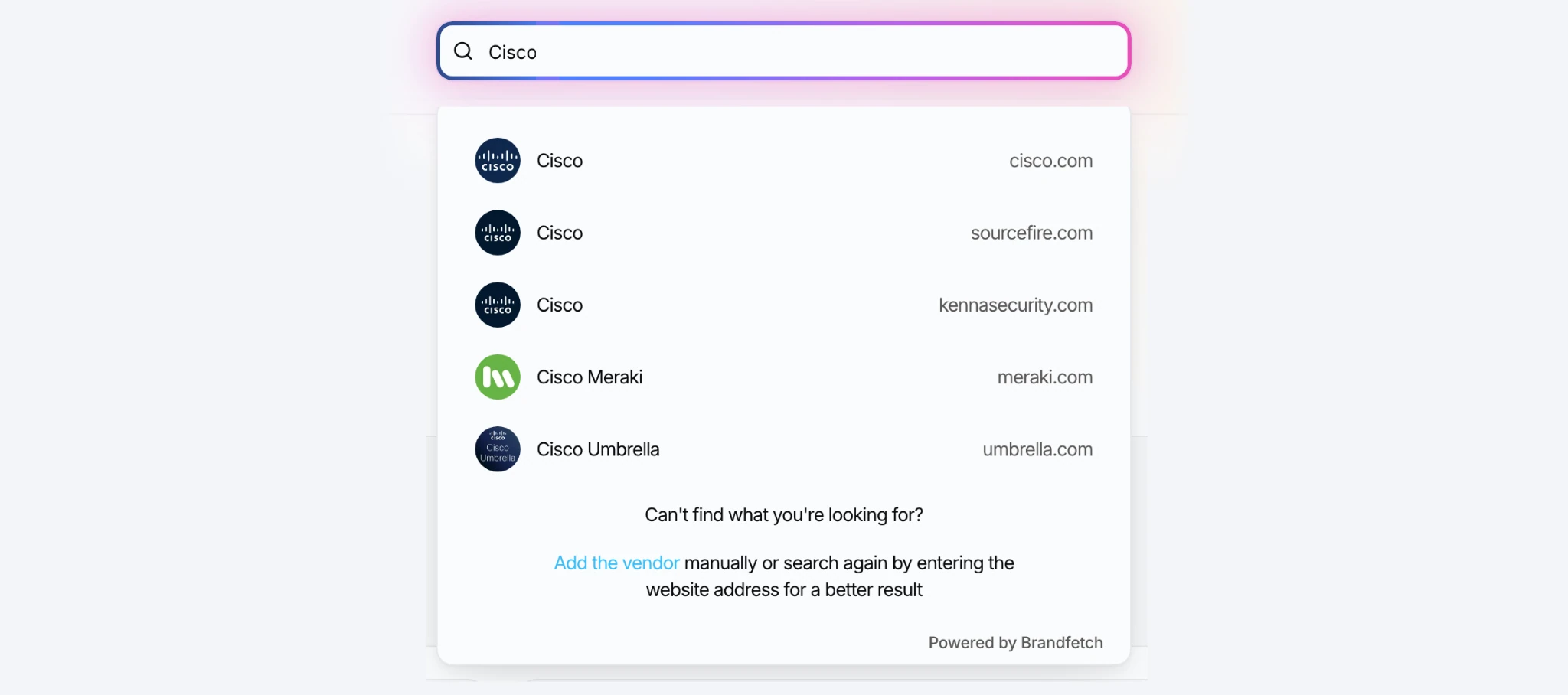 search vendor